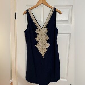 Lily Pulitzer Navy and Gold Dress